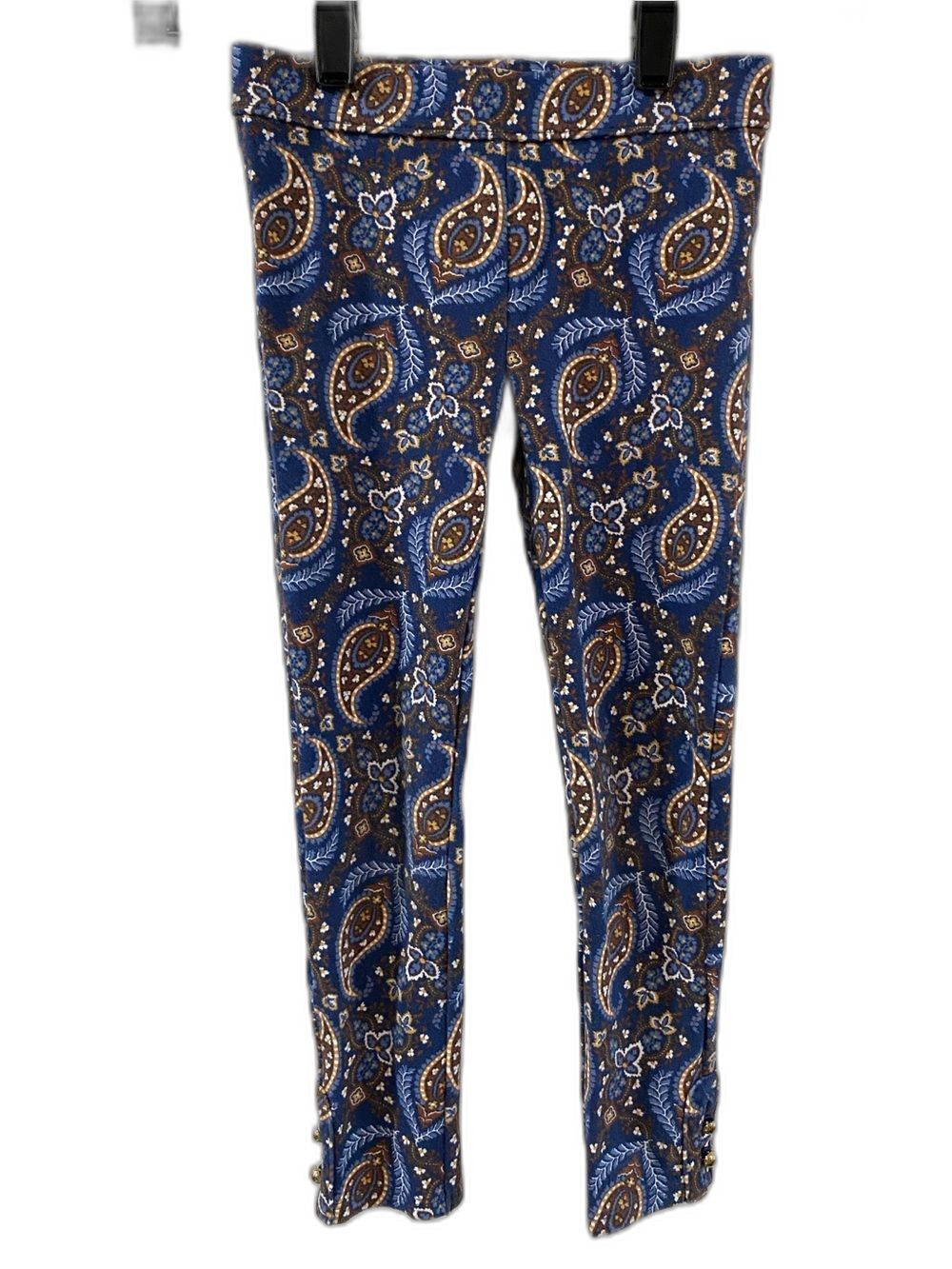 Janie & Jack Navy Brown Paisley Print Girls 6 Leggings Boho Western Equestrian